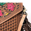 ADBGA290 American Darling Hand Tooled Floral Carved Leather Envelope with Fringes