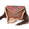 ADBGA290 American Darling Hand Tooled Floral Carved Leather Envelope with Fringes