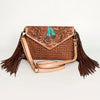 ADBGA290 American Darling Hand Tooled Floral Carved Leather Envelope with Fringes
