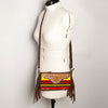 ADBGA188 American Darling Southwestern Wool & Leather Fringe Crossbody Bag with Hand-Tooled Flap