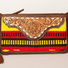 ADBGA188 American Darling Southwestern Wool & Leather Fringe Crossbody Bag with Hand-Tooled Flap