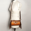 ADBGA188 American Darling Southwestern Wool & Leather Fringe Crossbody Bag with Hand-Tooled Flap