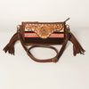 ADBGA188 American Darling Southwestern Wool & Leather Fringe Crossbody Bag with Hand-Tooled Flap