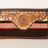 ADBGA188 American Darling Southwestern Wool & Leather Fringe Crossbody Bag with Hand-Tooled Flap