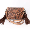 ADBGA290 American Darling Hand Tooled Floral Carved Leather Envelope with Fringes