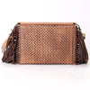 ADBGA290 American Darling Hand Tooled Floral Carved Leather Envelope with Fringes
