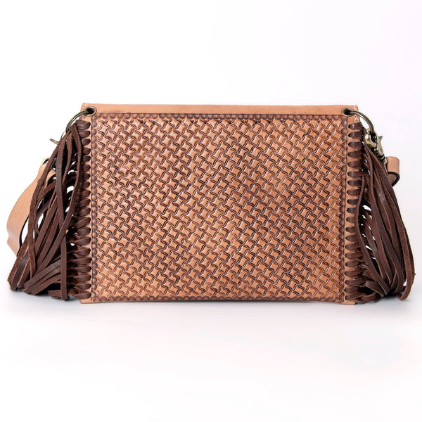 ADBGA290 American Darling Hand Tooled Floral Carved Leather Envelope with Fringes