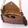 ADBGA290 American Darling Hand Tooled Floral Carved Leather Envelope with Fringes