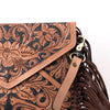 ADBGA290 American Darling Hand Tooled Floral Carved Leather Envelope with Fringes