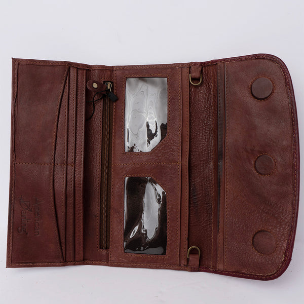 ADBGM112 Hand-Painted Leather Wallet Clutch - Western Design by American Darling