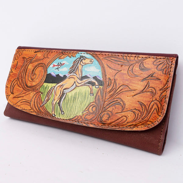 ADBGM112 Hand-Painted Leather Wallet Clutch - Western Design by American Darling