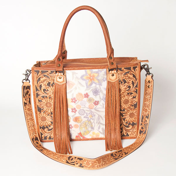 ADBG230 American Darling Western Tote Bag - Handcrafted Hair-On Cowhide & Hand-Tooled Leather