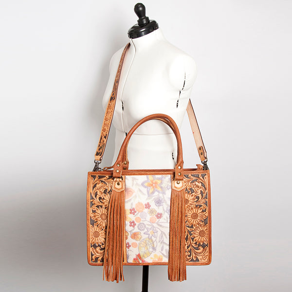 ADBG230 American Darling Western Tote Bag - Handcrafted Hair-On Cowhide & Hand-Tooled Leather