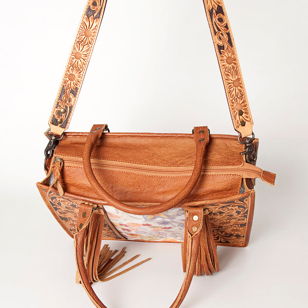 ADBG230 American Darling Western Tote Bag - Handcrafted Hair-On Cowhide & Hand-Tooled Leather