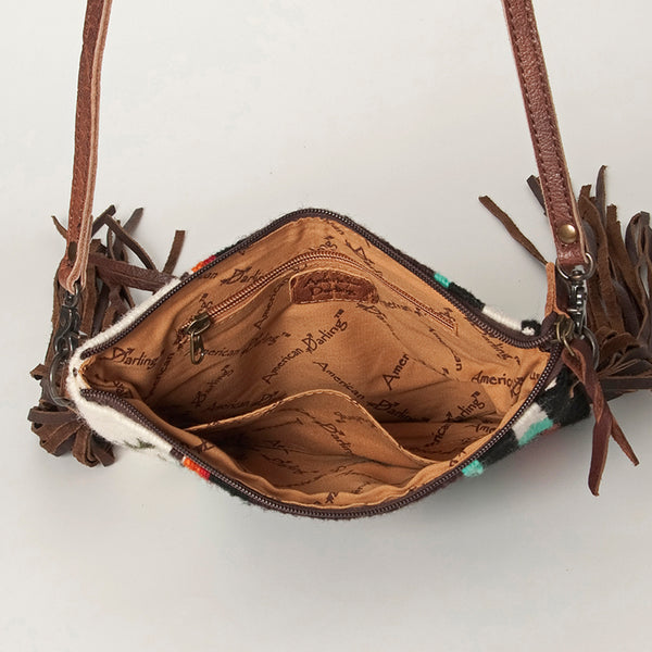 ADBG236 American Darling Cross body Bag with Woven Saddle Blanket & Fringes