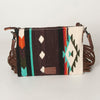 ADBG236 American Darling Cross body Bag with Woven Saddle Blanket & Fringes