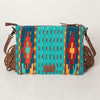 ADBG236 American Darling Cross body Bag with Woven Saddle Blanket & Fringes