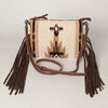 ADBG236 American Darling Cross body Bag with Woven Saddle Blanket & Fringes
