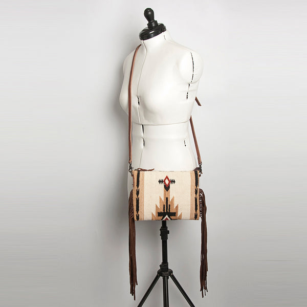 ADBG236 American Darling Cross body Bag with Woven Saddle Blanket & Fringes