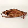 ADBG344 American Darling Western Leather Wristlet Bag in White Hair-On Cowhide
