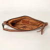 ADBG344 American Darling Western Leather Wristlet Bag in White Hair-On Cowhide