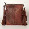 ADBGS192 Cowhide Large Crossbody Bag with Tooled Strap & Fringe - Western Rodeo Purse