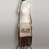 ADBGS192 Cowhide Large Crossbody Bag with Tooled Strap & Fringe - Western Rodeo Purse