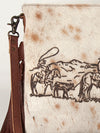 ADBGS192 Cowhide Large Crossbody Bag with Tooled Strap & Fringe - Western Rodeo Purse