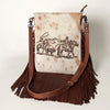 ADBGS192 Cowhide Large Crossbody Bag with Tooled Strap & Fringe - Western Rodeo Purse