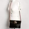 ADBGS178 Black Cowhide Leather Envelope Bag with Cowboy Horse Embroidery - Western Sling Purse