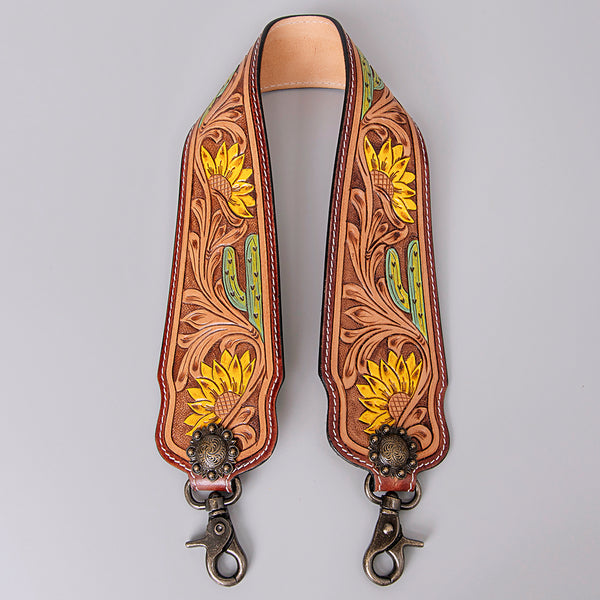 LC-ADSTF165 Hand Tooled Genuine Leather Handle Strap