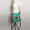 ADBG905 Southwestern Wool Blanket & Tooled Leather Strap Crossbody Bag by American Darling