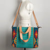 ADBG575 American Darling Western Woven Saddle Blanket & Tooled Leather Fringe Bag