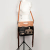 ADBGS146 Engraved Cowhide & Tooled Leather Shoulder Bag - Western Fringe Crossbody