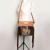 ADBGS146 Engraved Cowhide & Tooled Leather Shoulder Bag - Western Fringe Crossbody