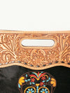 ADBGS146AN Engraved Cowhide & Tooled Leather Shoulder Bag - Western Fringe Crossbody