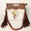 LC-ADBGS146 Western Crossbody Bag - Tooled Leather & Hair-On Hide