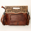 LC-ADBGS146 Western Crossbody Bag - Tooled Leather & Hair-On Hide