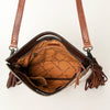 LC-ADBGS146 Western Crossbody Bag - Tooled Leather & Hair-On Hide