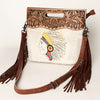 LC-ADBGS146 Western Crossbody Bag - Tooled Leather & Hair-On Hide