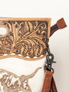 LC-ADBGS146 Western Crossbody Bag - Tooled Leather & Hair-On Hide