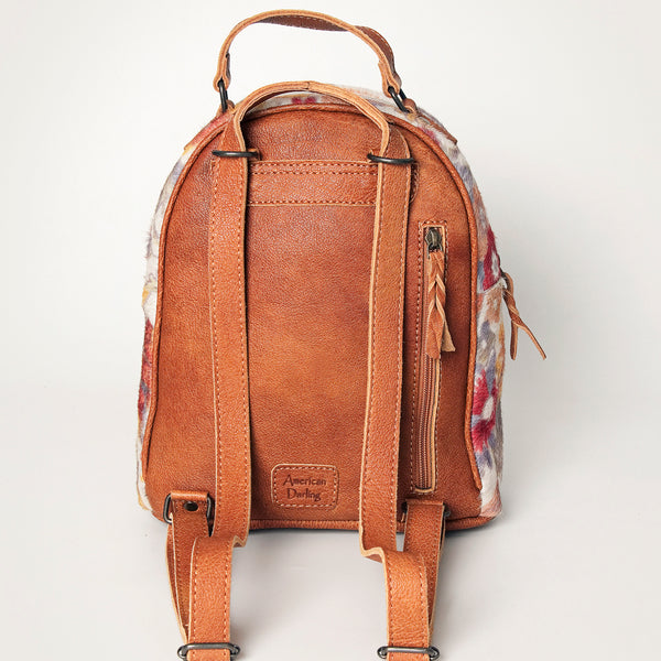 LC-ADBGS156H Floral Print Cowhide Leather Backpack - Multicolor Western Cowgirl Bag