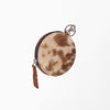ADCHM111 American Darling Genuine Leather & Hair-On-Hide Brown Round Coin Purse Bag Charm