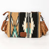 ADBG236 American Darling Hand-Tooled Floral Cross body Bag with Woven Saddle Blanket & Fringes