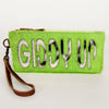 ADBG344 American Darling Western Leather Wristlet Bag with Hair-On Cowhide and Inlay