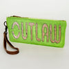 ADBG344 American Darling Western Leather Wristlet Bag with Hair-On Cowhide and Inlay