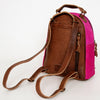 ADBGS156 Hot Pink Cowhide Leather Backpack with Inlay - Western Cowgirl Statement Bag