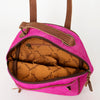 ADBGS156 Hot Pink Cowhide Leather Backpack with Inlay - Western Cowgirl Statement Bag