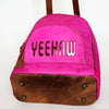 ADBGS156 Hot Pink Cowhide Leather Backpack with Inlay - Western Cowgirl Statement Bag