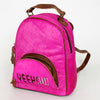 ADBGS156 Hot Pink Cowhide Leather Backpack with Inlay - Western Cowgirl Statement Bag